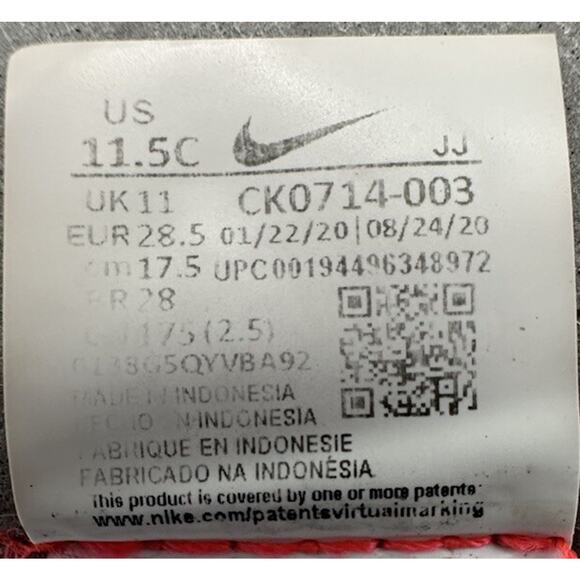 Nike Air Zoom Arcadia Black Orange Strap Running Shoes Kids Size 11.5C CK0714 - Picture 6 of 6